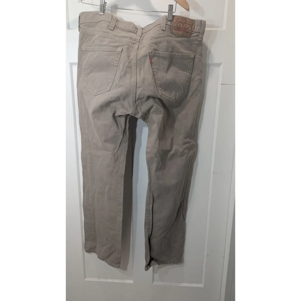 Levi's Men's jeans 38 x 30 Beige 505 Regular Straight 100% cotton Denim
